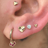Beaded Heart Flat Back Earring