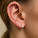 Bubble Hoop Illusion Ear Cuff Earring in Solid 14k White Gold