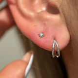Tiny Starburst 14k Gold Flat Back Earring