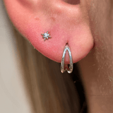 Tiny Starburst 14k Gold Flat Back Earring