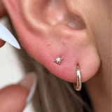 Tiny Starburst 14k Gold Flat Back Earring