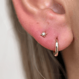 Tiny Starburst 14k Gold Flat Back Earring