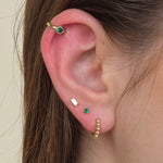 Diamond Baguette Flat Back Stud Earrings in Solid 14k Yellow Gold