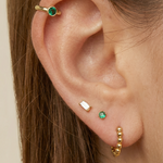 Yellow Gold Bubble Beaded Hoop