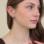 Diamond Baguette Flat Back Stud Earrings in Solid 14k Yellow Gold