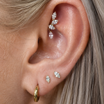 Yellow Gold Gemstone Marquise Flat Back Earring