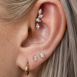 Yellow Gold Gemstone Marquise Flat Back Earring