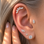 Yellow Gold Marquise Lab Grown Diamond Flat Back Earring