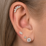 Helix Lotus Crawler Lab Grown Diamond Earring
