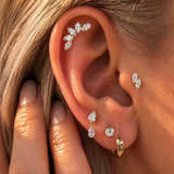 Helix Lotus Crawler Lab Grown Diamond Earring