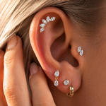 Helix Lotus Crawler Lab Grown Diamond Earring