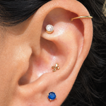 Yellow Gold Fleur De Lis Flat Back Earring