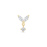 Double Marquise Drop in Solid 14k Yellow Gold