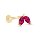 Ruby Double Marquise Flat Back Stud