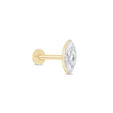 Yellow Gold Marquise Lab Grown Diamond Flat Back Earring