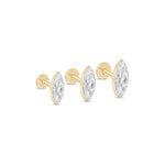 Yellow Gold Marquise Lab Grown Diamond Flat Back Earring