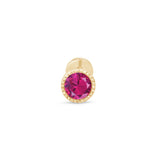 Ruby Milgrain Flat Back Stud