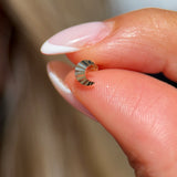 Solid 14k Yellow Gold Crescent Moon Flat Back Stud Earring