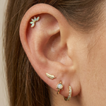 Solid 14k Gold Marquise Opal Five-Stone Earring