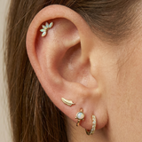 Solid 14k Gold Marquise Opal Five-Stone Earring