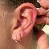 Beaded Marquise Opal Evil Eye Flat Back Stud in Solid 14k Rose Gold