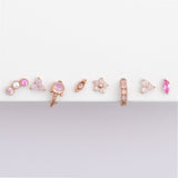 Pink Opal Trinity Cluster Flat Back Earring