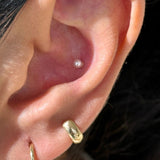 Pearl Flat Back Stud Earrings in Solid 14k Yellow Gold