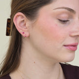 Gold Disc Flat Back Stud Earrings in Solid 14k Yellow Gold