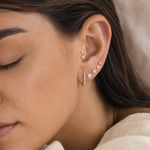 Yellow Gold Diamond Threaded Flat Back Stud Earring