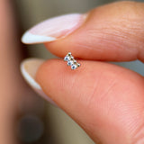 Triple CZ Beaded 14k Yellow Gold Stud Earring