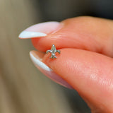 Solid 14k Yellow Gold Fleur-de-Lis Flat Back Stud Earring