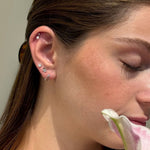 White Gold Disc Flat Back Stud Earring