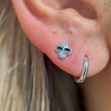 Beaded Clover Flat Back Earring