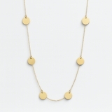 Coin Station Necklace in Solid 14k Yellow Gold