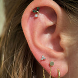 Emerald Double Marquise Drop in Solid 14k Yellow Gold