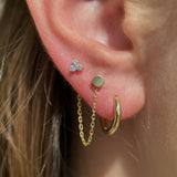Diamond Trinity Cluster Flat Back Stud in Solid 14k Yellow Gold