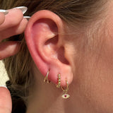 Twin Band Statement Hoop in Solid 14k Yellow Gold