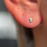Solid 14k Yellow Gold Strawberry Flat Back Stud
