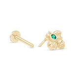 Emerald Bee Flat Back Stud