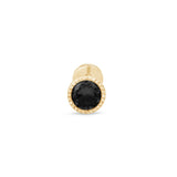 Black Onyx Milgrain Flat Back Stud