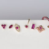 Marquise Pink Ruby Flat Back Earring