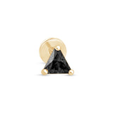 Triangle Cut Black Onyx Flat Back Stud