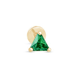 Triangle Cut Emerald Flat Back Stud