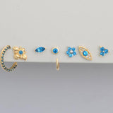 Marquise London Blue Topaz Flat Back Earring