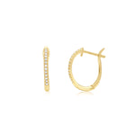 Tiny Diamond Huggie Hoops in 14k Yellow Gold