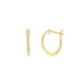 Tiny Diamond Huggie Hoops in 14k Yellow Gold