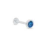 Bezel Set Blue Topaz Flat Back Stud