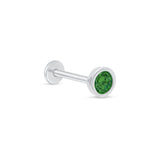 Bezel Set Emerald Flat Back Stud