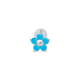 Turquoise Flower Flat Back Stud