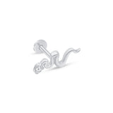 Snake Flat Back Earring with Stone